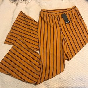 Reverting to Stripe Mustard Flare Pants